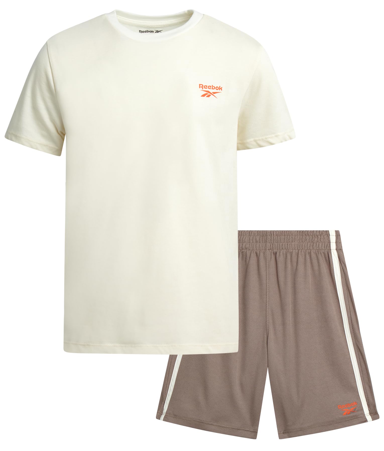 Reebok Boys Athletic Shorts Set - 2 Piece Summer Clothes Outfit with Graphic Tee and Boys Basketball Shorts for Active Kids